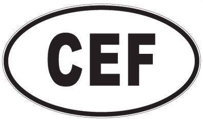 CEF - 3 Letter Initials Oval Sticker