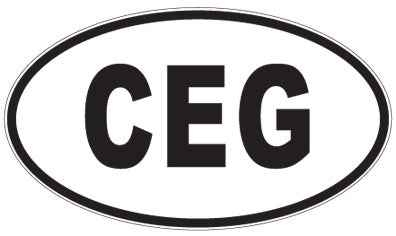 CEG - 3 Letter Initials Oval Sticker