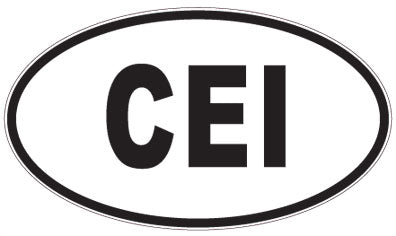 CEI - 3 Letter Initials Oval Sticker