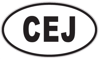 CEJ - 3 Letter Initials Oval Sticker
