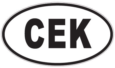 CEK - 3 Letter Initials Oval Sticker