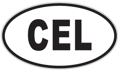 CEL - 3 Letter Initials Oval Sticker