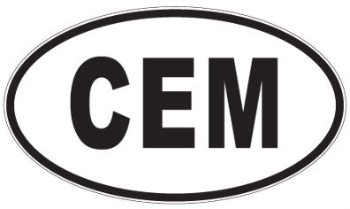 CEM - 3 Letter Initials Oval Sticker