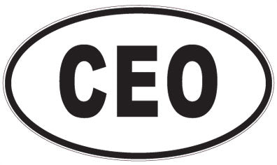 CEO - 3 Letter Initials Oval Sticker