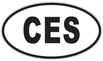 CES - 3 Letter Initials Oval Sticker