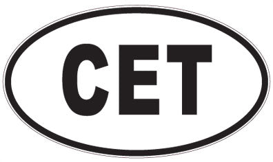 CET - 3 Letter Initials Oval Sticker