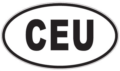 CEU - 3 Letter Initials Oval Sticker