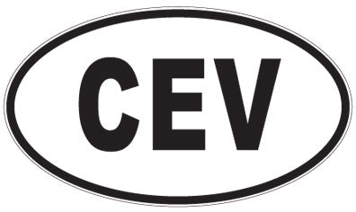 CEV - 3 Letter Initials Oval Sticker