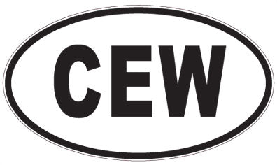 CEW - 3 Letter Initials Oval Sticker