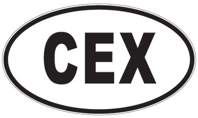 CEX - 3 Letter Initials Oval Sticker