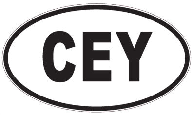 CEY - 3 Letter Initials Oval Sticker
