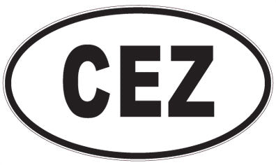CEZ - 3 Letter Initials Oval Sticker