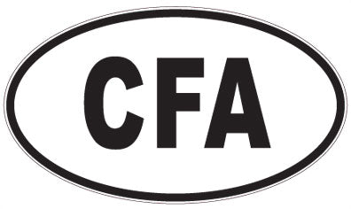 CFA - 3 Letter Initials Oval Sticker