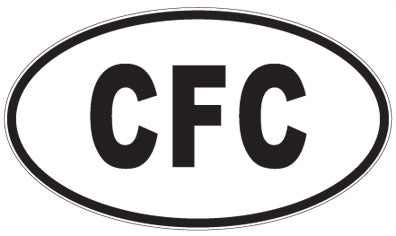 CFC - 3 Letter Initials Oval Sticker