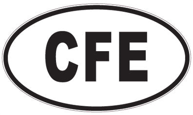 CFE - 3 Letter Initials Oval Sticker