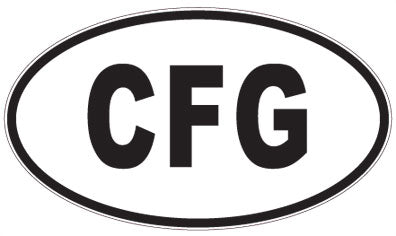 CFG - 3 Letter Initials Oval Sticker