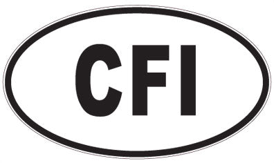 CFI - 3 Letter Initials Oval Sticker