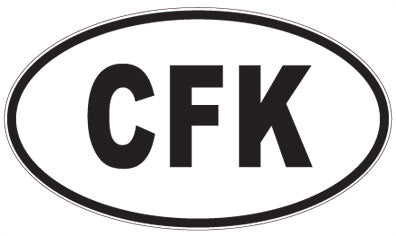 CFK - 3 Letter Initials Oval Sticker