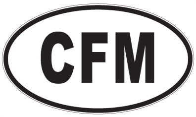 CFM - 3 Letter Initials Oval Sticker