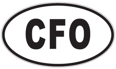 CFO - 3 Letter Initials Oval Sticker