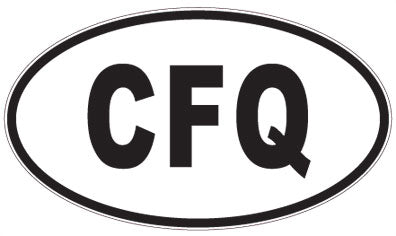 CFQ - 3 Letter Initials Oval Sticker