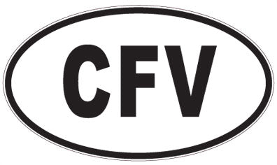 CFV - 3 Letter Initials Oval Sticker