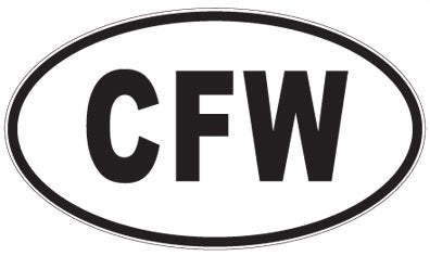 CFW - 3 Letter Initials Oval Sticker