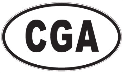 CGA - 3 Letter Initials Oval Sticker