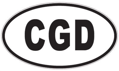 CGD - 3 Letter Initials Oval Sticker
