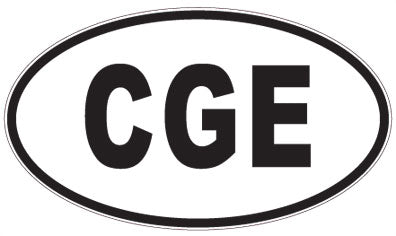 CGE - 3 Letter Initials Oval Sticker