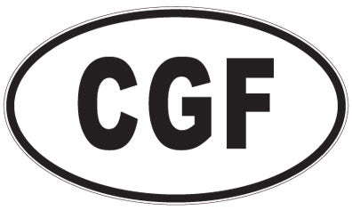 CGF - 3 Letter Initials Oval Sticker
