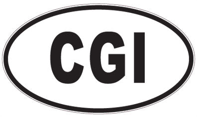 CGI - 3 Letter Initials Oval Sticker