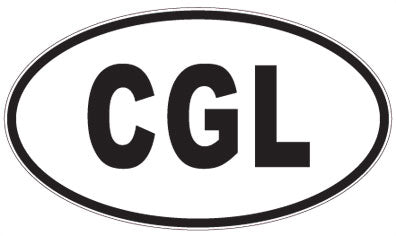 CGL - 3 Letter Initials Oval Sticker