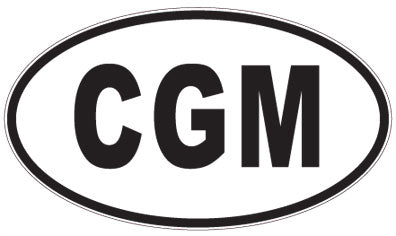 CGM - 3 Letter Initials Oval Sticker
