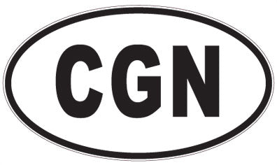CGN - 3 Letter Initials Oval Sticker