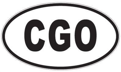 CGO - 3 Letter Initials Oval Sticker