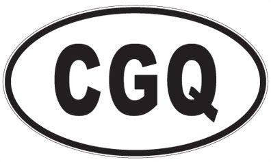 CGQ - 3 Letter Initials Oval Sticker