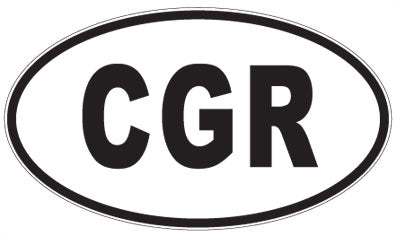 CGR - 3 Letter Initials Oval Sticker
