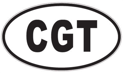 CGT - 3 Letter Initials Oval Sticker