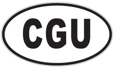 CGU - 3 Letter Initials Oval Sticker
