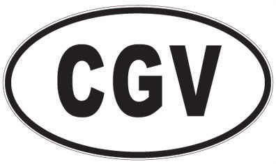 CGV - 3 Letter Initials Oval Sticker