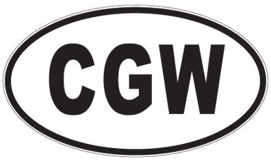 CGW - 3 Letter Initials Oval Sticker