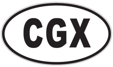 CGX - 3 Letter Initials Oval Sticker