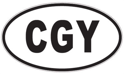 CGY - 3 Letter Initials Oval Sticker