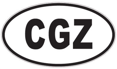 CGZ - 3 Letter Initials Oval Sticker
