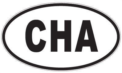 CHA - 3 Letter Initials Oval Sticker