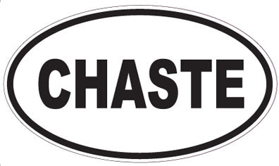 CHASTE - Oval Sticker