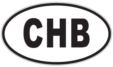 CHB - 3 Letter Initials Oval Sticker