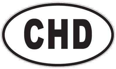 CHD - 3 Letter Initials Oval Sticker