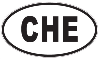 CHE - 3 Letter Initials Oval Sticker